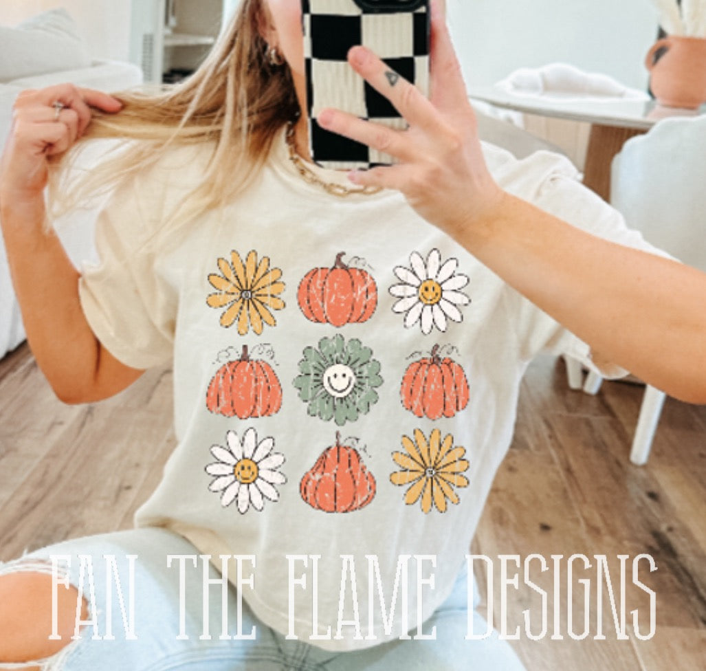 Pumpkins and Daisies tee/sweatshirt