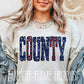 Checkered Glitter County Mascot tee/sweatshirt