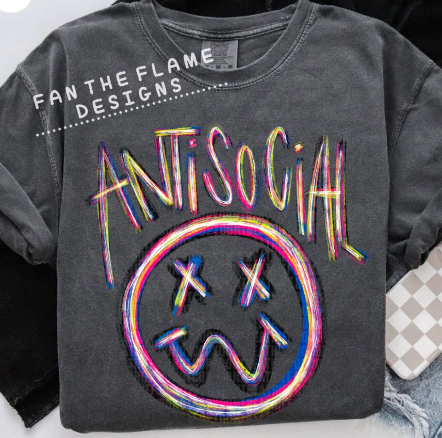 Anti Social Smiley tee/tank