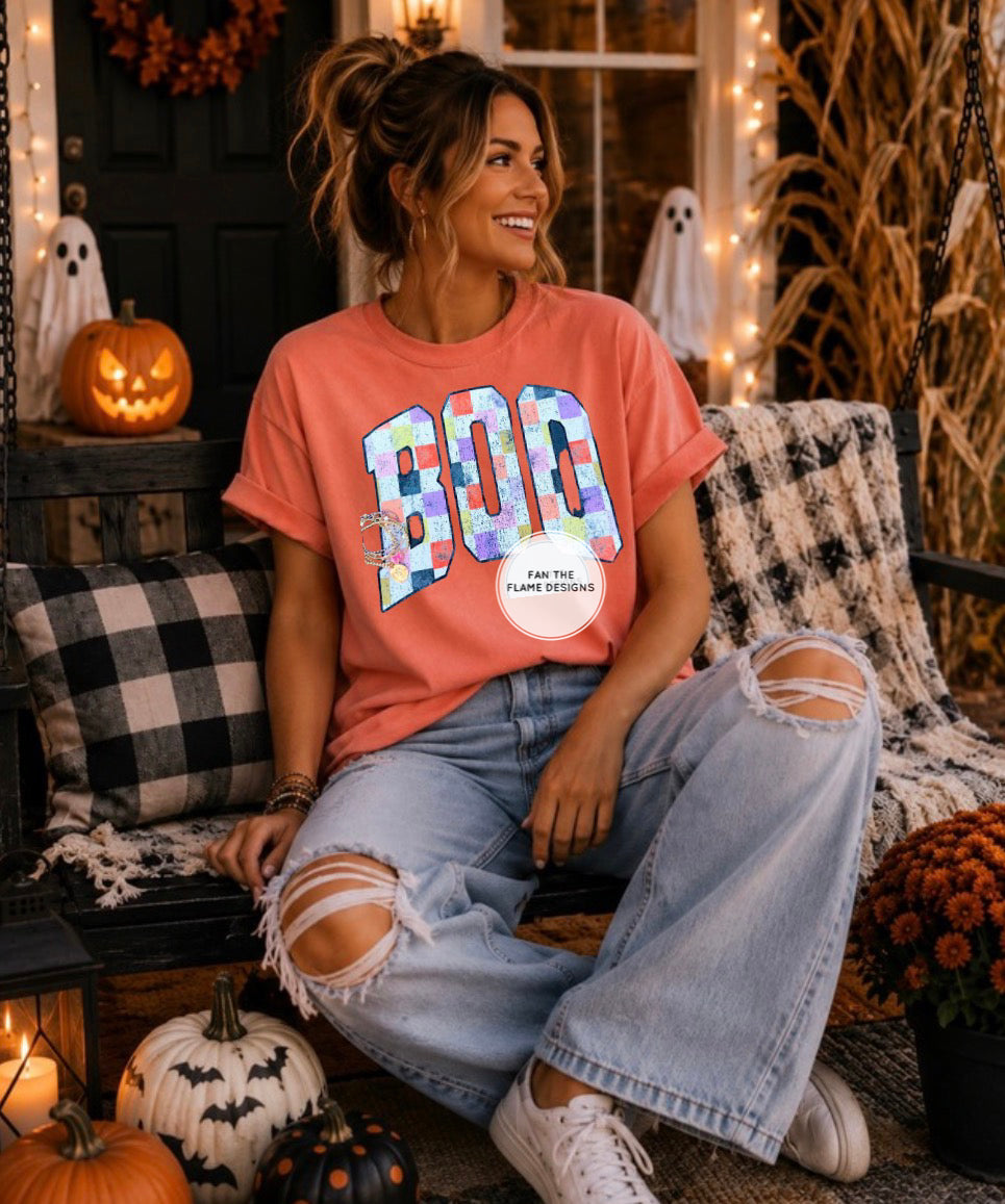 Boo Checker Distressed