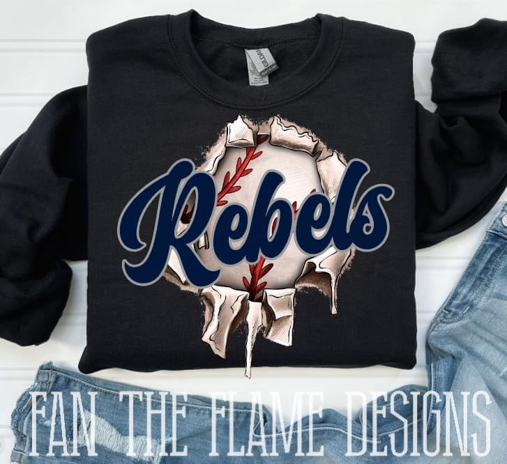 Rebels Baseball tee/sweatshirt