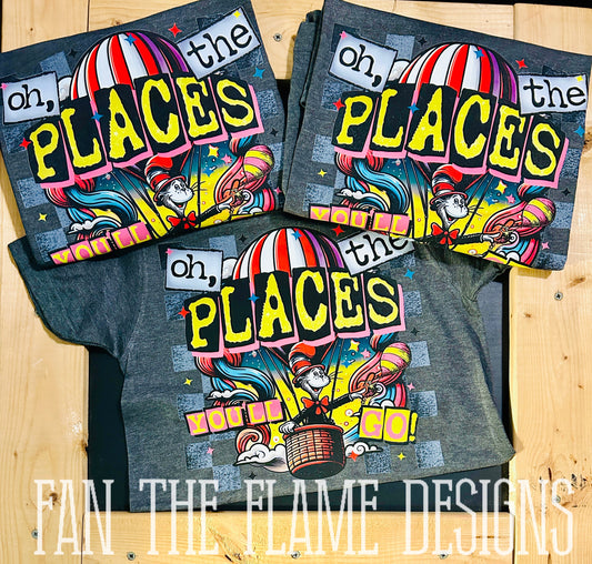 Oh the places youll go hot air balloon tee/sweatshirt