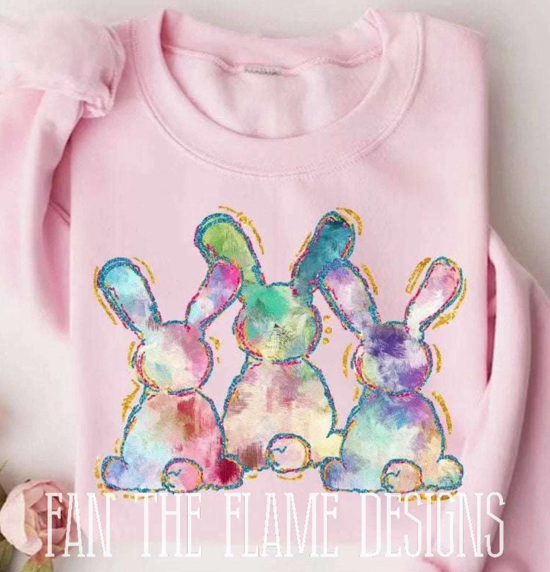 Watercolor Trio Bunnies tee/sweatshirt