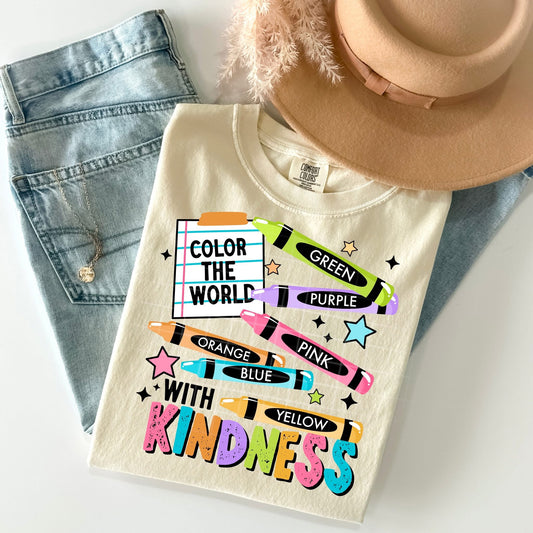 Color the world with kindness crayons Tee/Sweatshirt