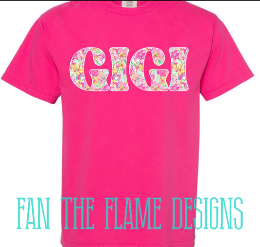 *Bright Floral Pattern - Customizable Names* tee/sweatshirt