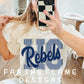 HC Rebels Pinstripe Mascot Tee/Sweatshirt