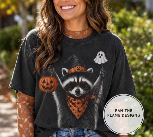 A raccoon Halloween