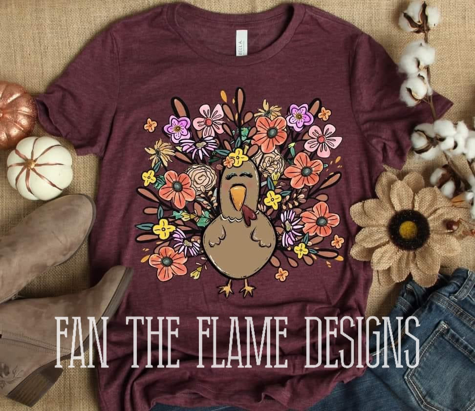 Floral Turkey tee/sweatshirt