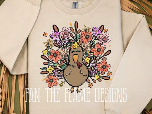 Floral Turkey tee/sweatshirt