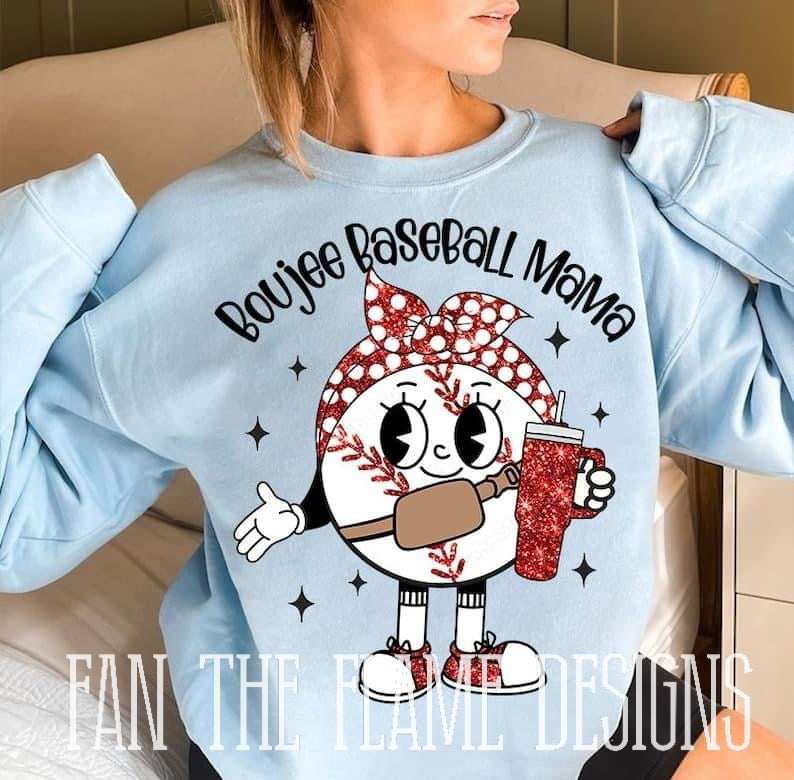 Boujee Baseball Mom tee/sweatshirt