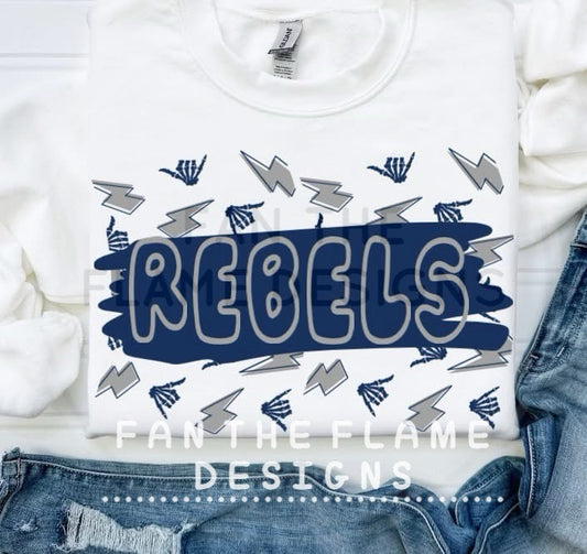 HC Rebels Bolts & Skullies Mascot Tee/Sweatshirt