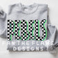 Checkered color block mascot tee/sweatshirt