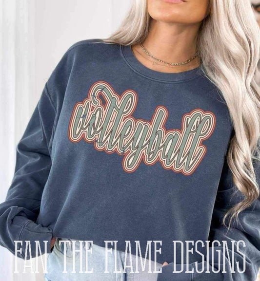 Volleyball retro tee/sweatshirt