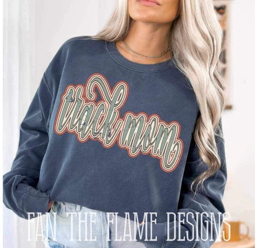 Track Mom retro tee/sweatshirt