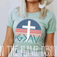 God is greater than my highs and lows (white cross, colorful circle) tee/sweatshirt