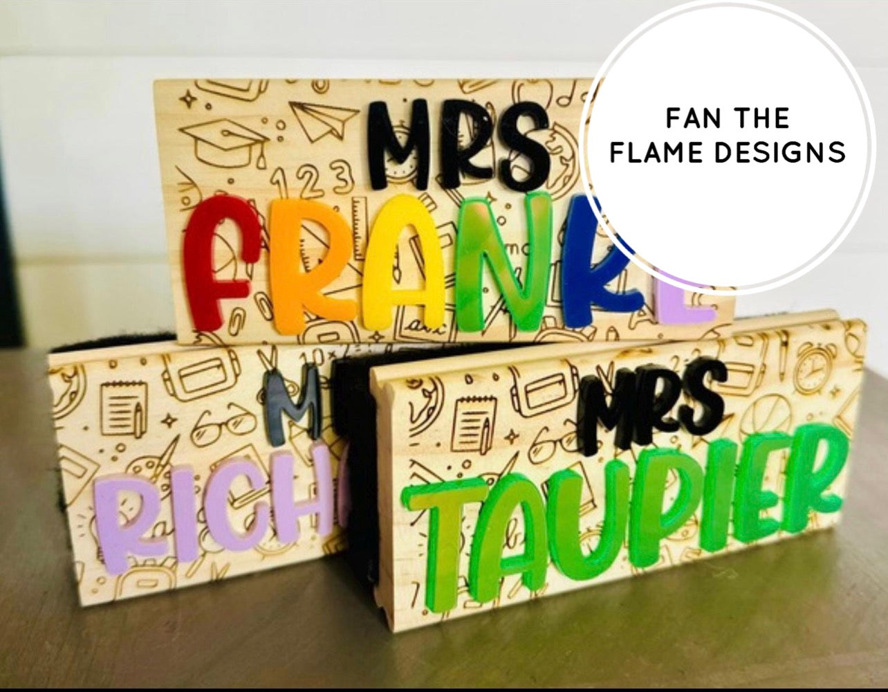 Engraved Personalized Dry Erase Board Erasers