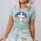 God is greater than my highs and lows (white cross, colorful circle) tee/sweatshirt