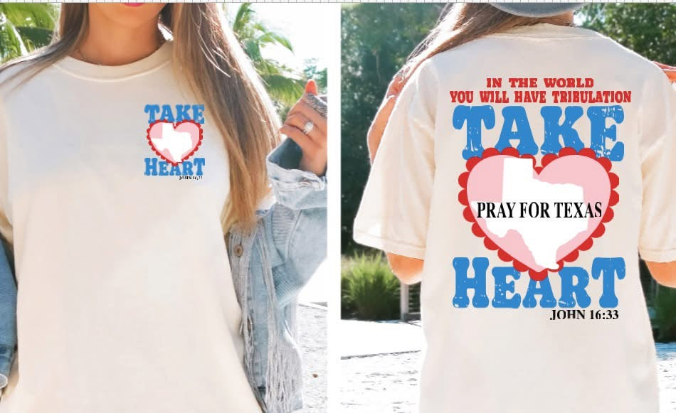 Take Heart on Texas tee/sweatshirt