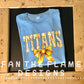 Yellow Floral Titans Coquette tee