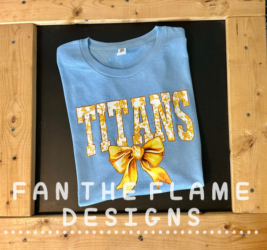 Yellow Floral Titans Coquette tee