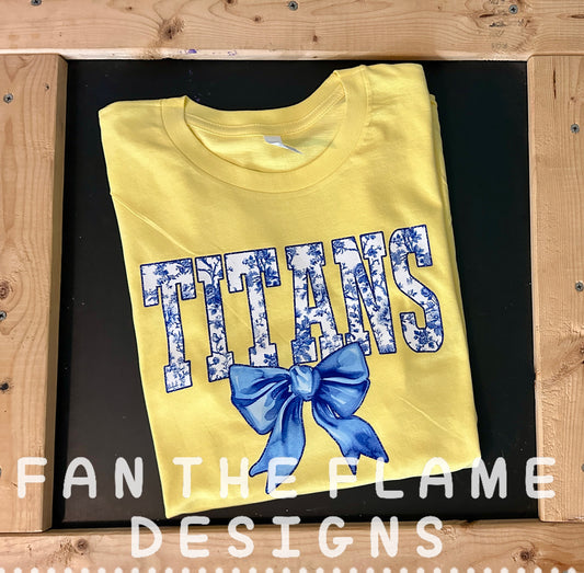 Blue Floral Titans Coquette tee