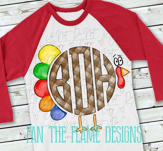 Turkey Monogram Raglan