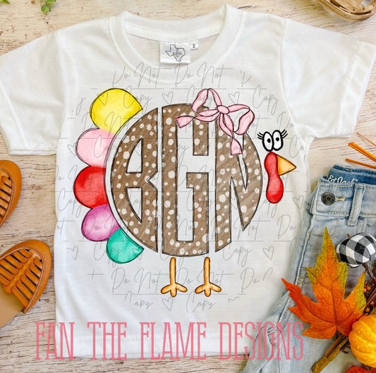 Turkey Monogram Raglan