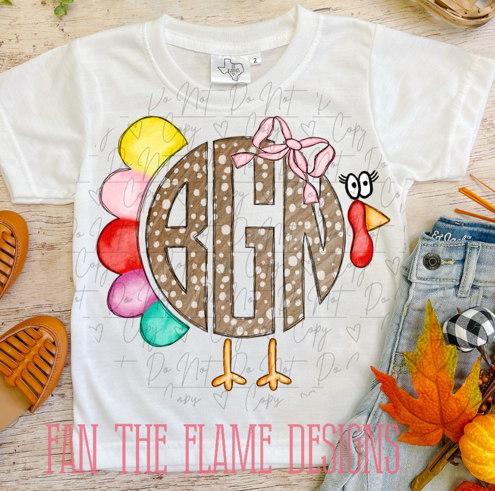 Turkey Monograms tee/sweatshirt