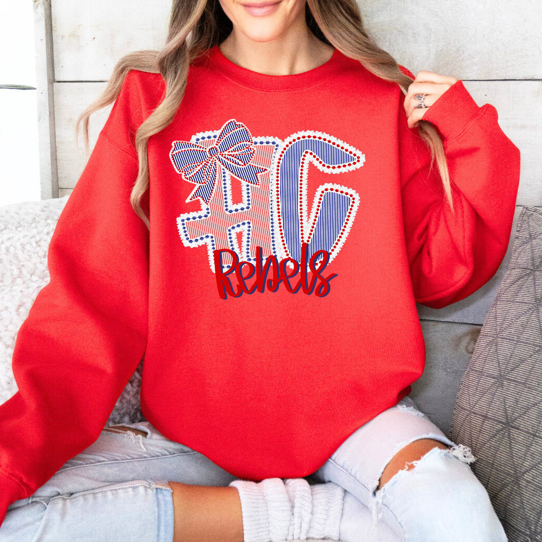 HC Rebels Seersucker, Ruffles and Pearls Tee/Sweatshirt