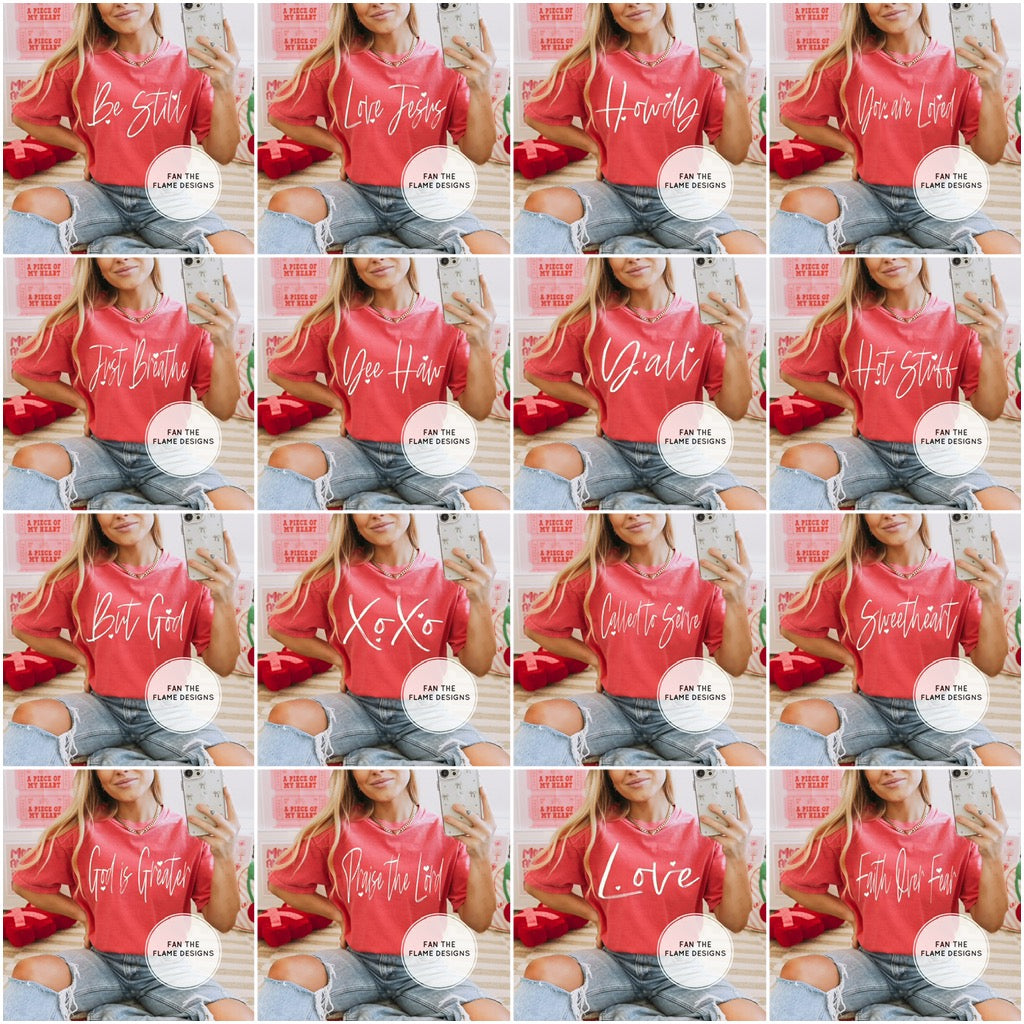 Sketched Script Heart Short/Long/Sweatshirt