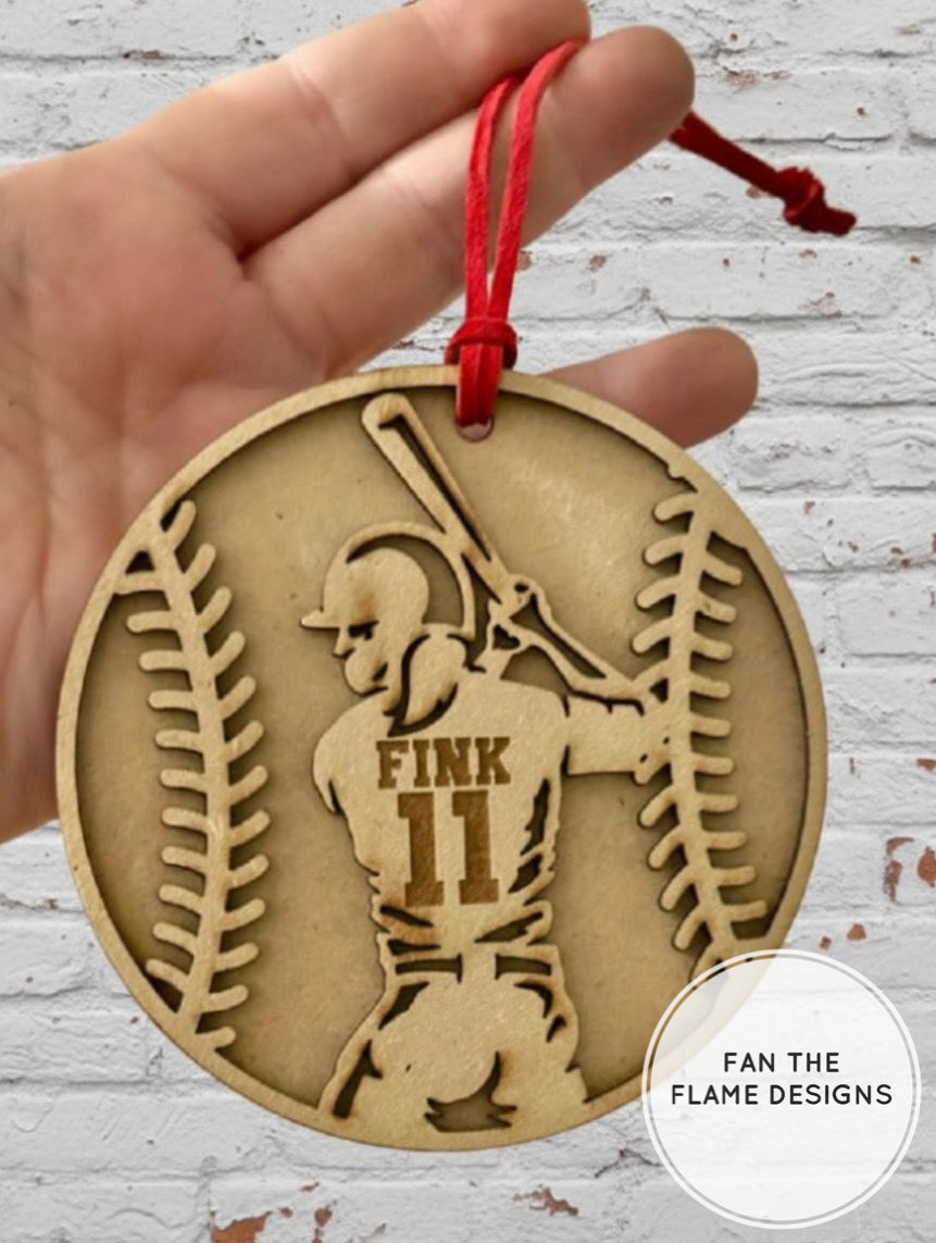 Baseball & Softball Personalized Ornament/Bag Charm