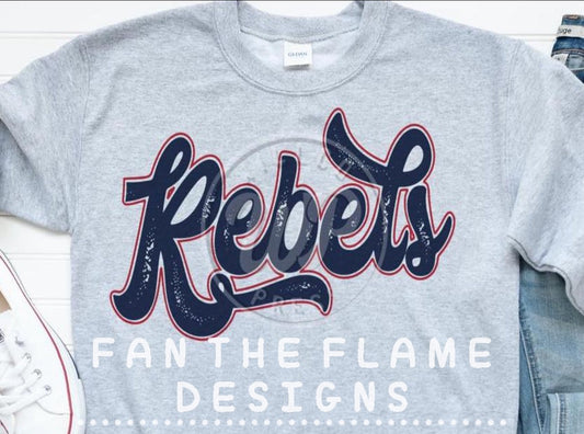 Retro Distressed Rebels Tee/Sweatshirt