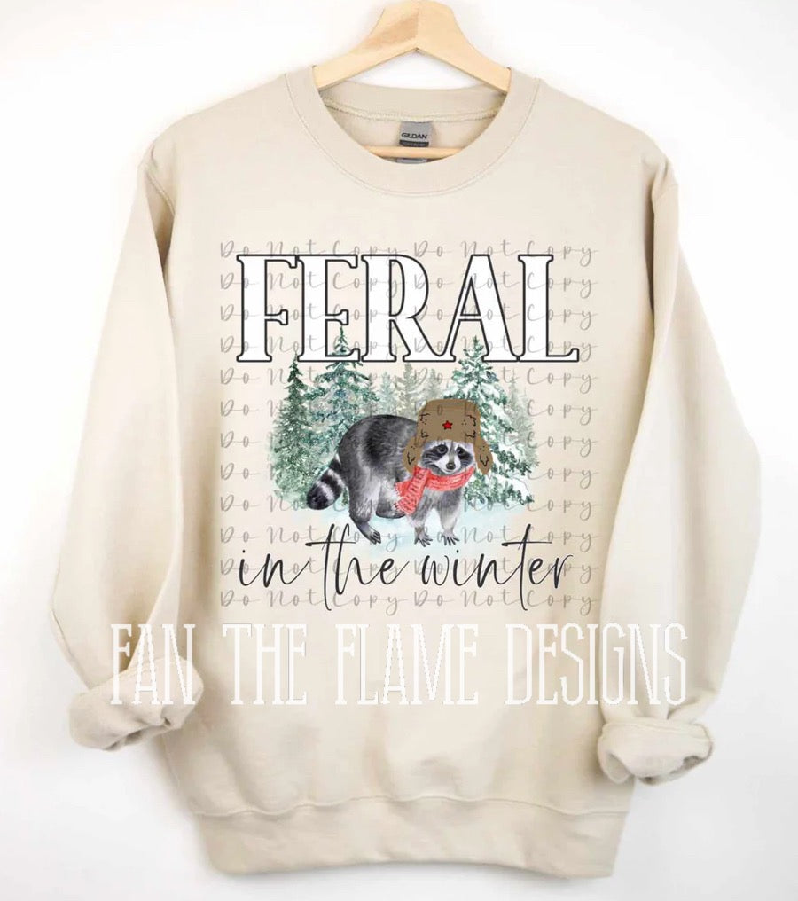 Feral in the winter tee/sweatshirt