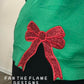 Side Bow Christmas Fabric Applique Embroidered Sweatshirt