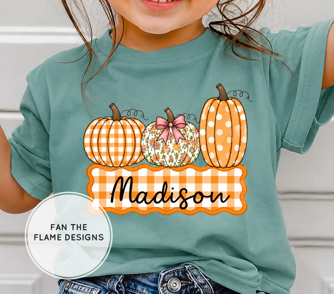 Pumpkin Trio with Name Plate
