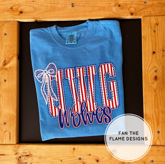 UWG Wolves with bow Short/Long/Sweatshirt