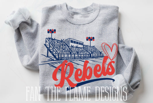 Rebels Stadium tee/sweatshirt in Infant/Toddler/Youth/Adult Sizes