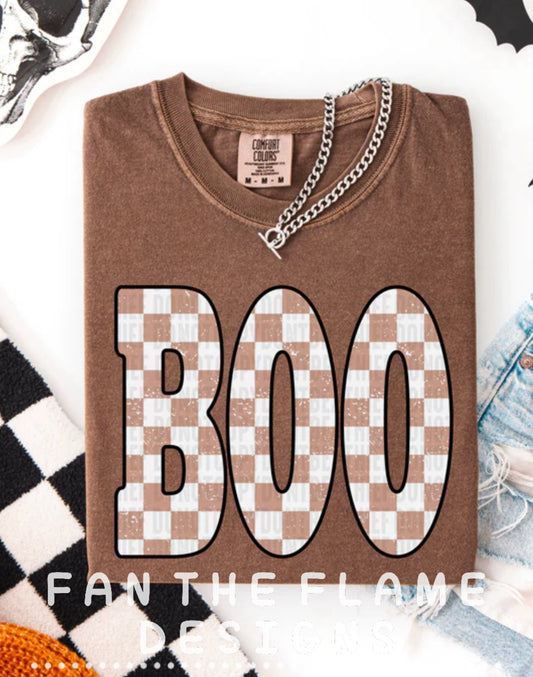 Boo checkered print Tee/Sweatshirt
