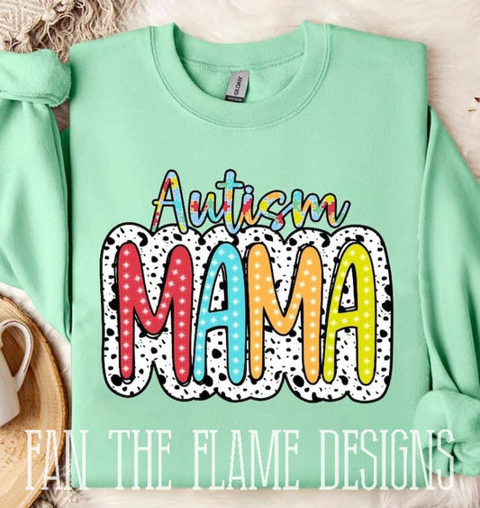 Autism mama dotted background tee/sweatshirt