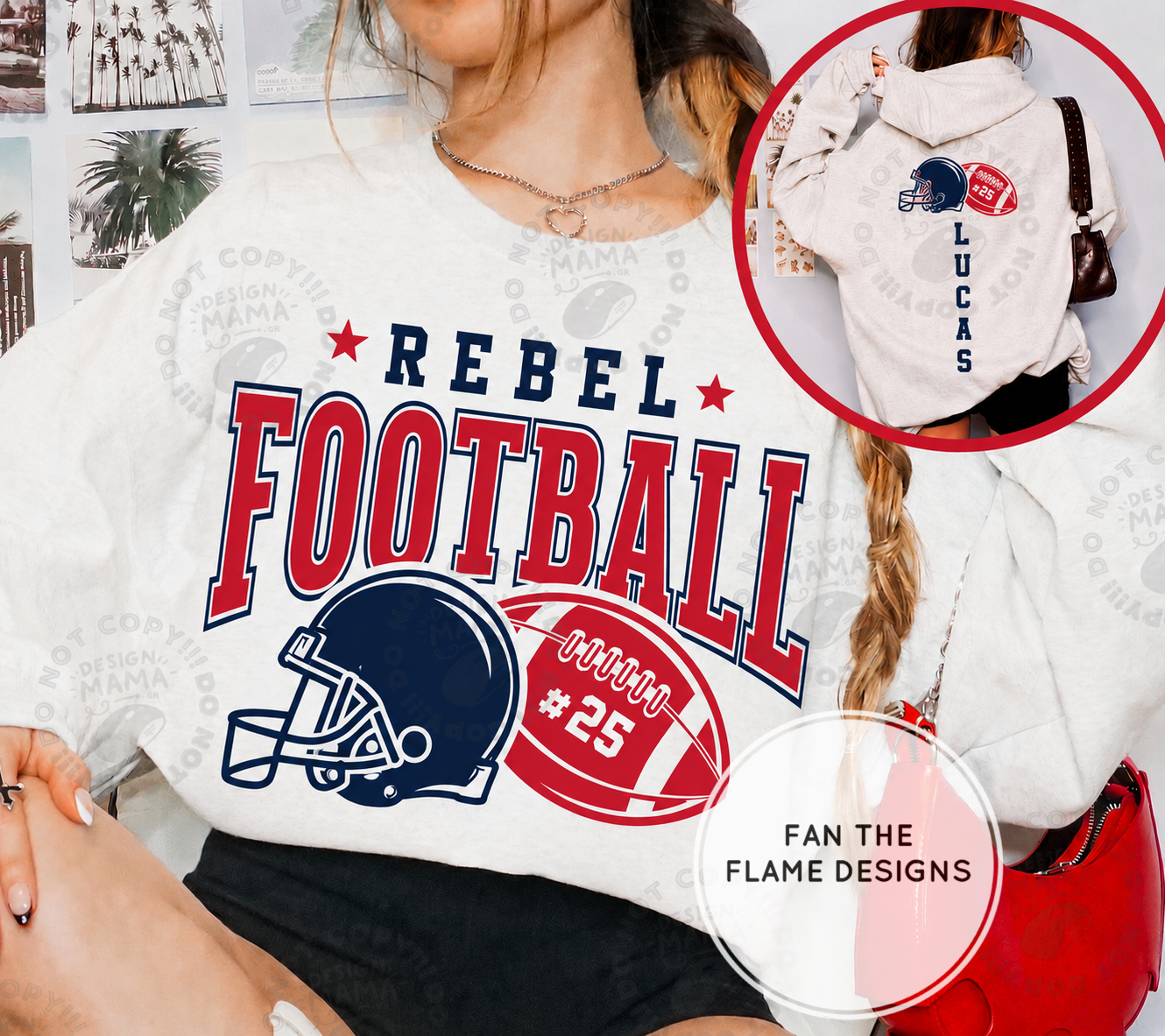 Rebels Football - Personalized Front & Back Design