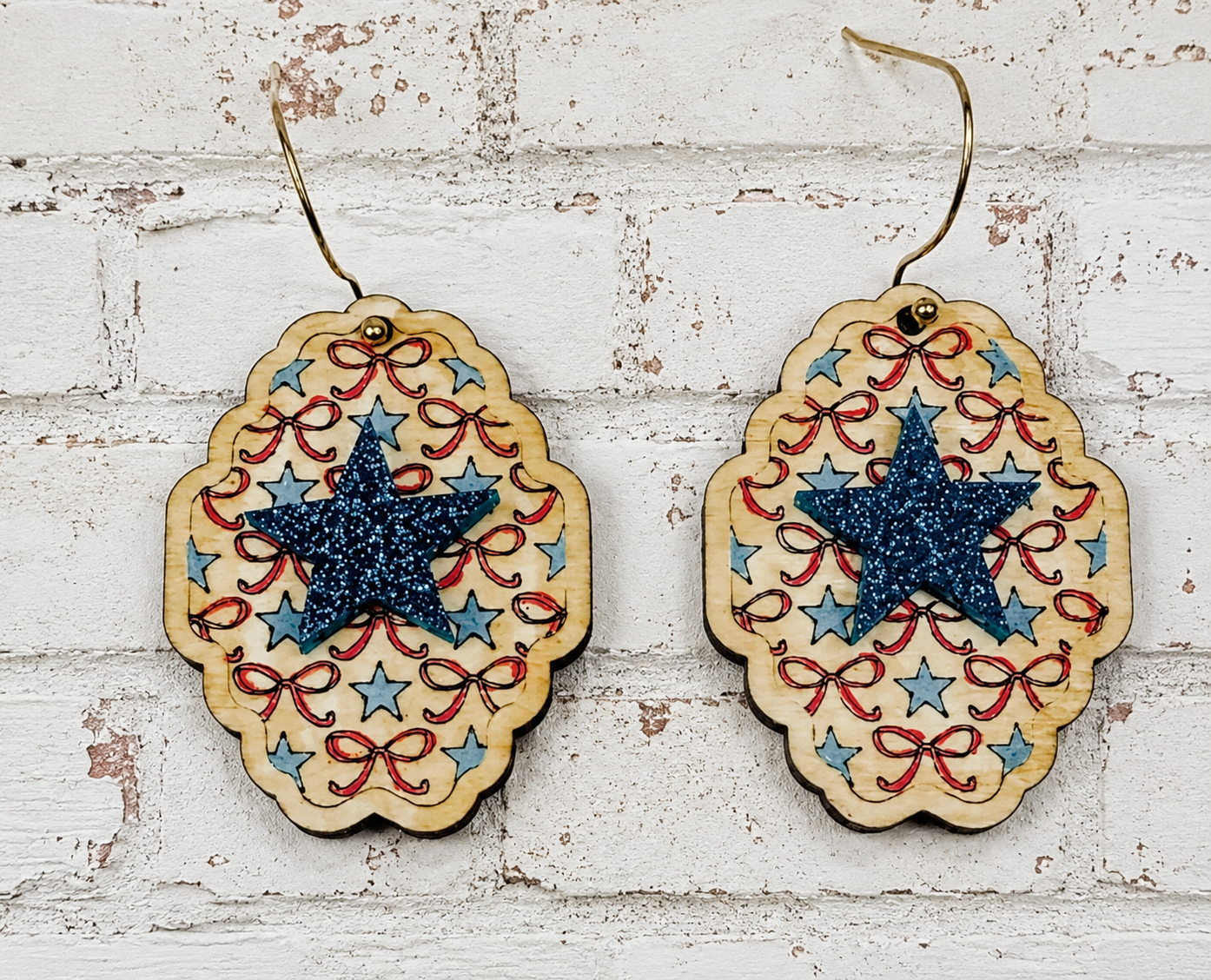 USA Bow & Star Earrings