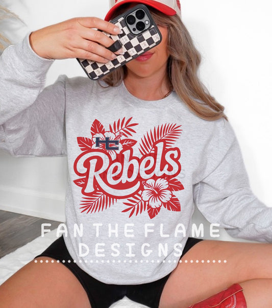 HC Rebels Hawaiian Style Tee/Sweatshirt