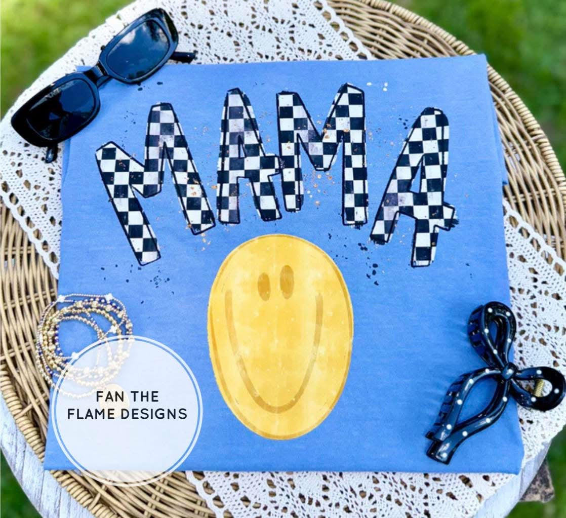 Checkered Mama with smiley