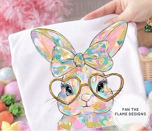 Bunny with glitter glasses Short/Long/Sweatshirt