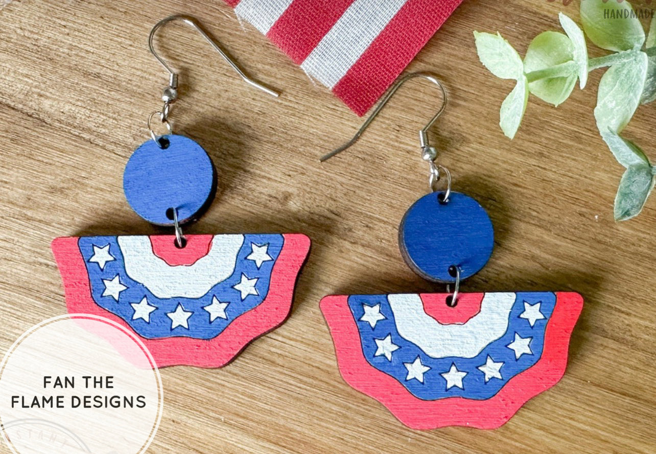 American Flag Bunting Earrings