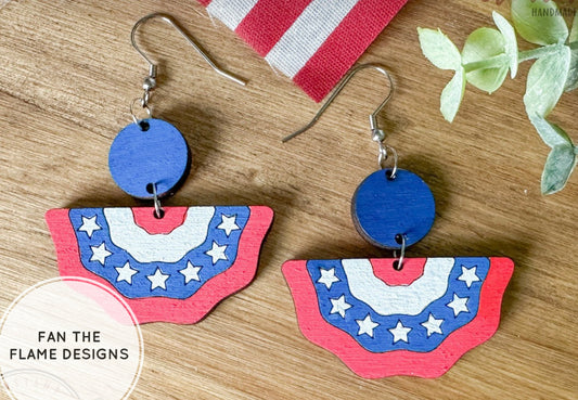 American Flag Bunting Earrings