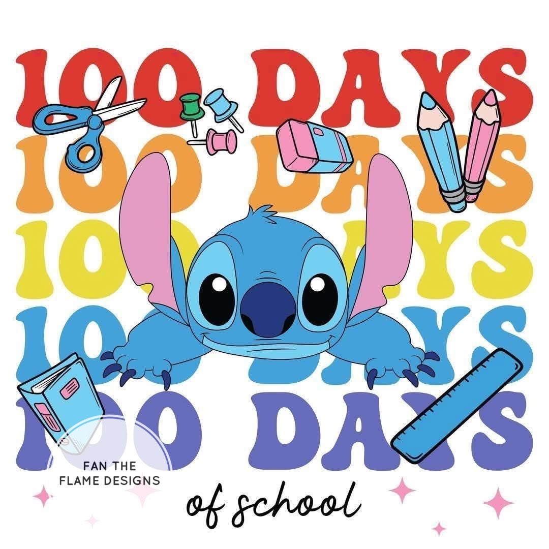 Stitch 100 days of school Short/Long/Sweatshirt