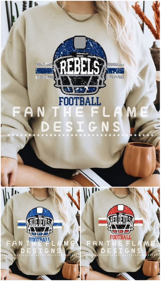 Football Helmet Mascot Grunge Tee/Sweatshirt