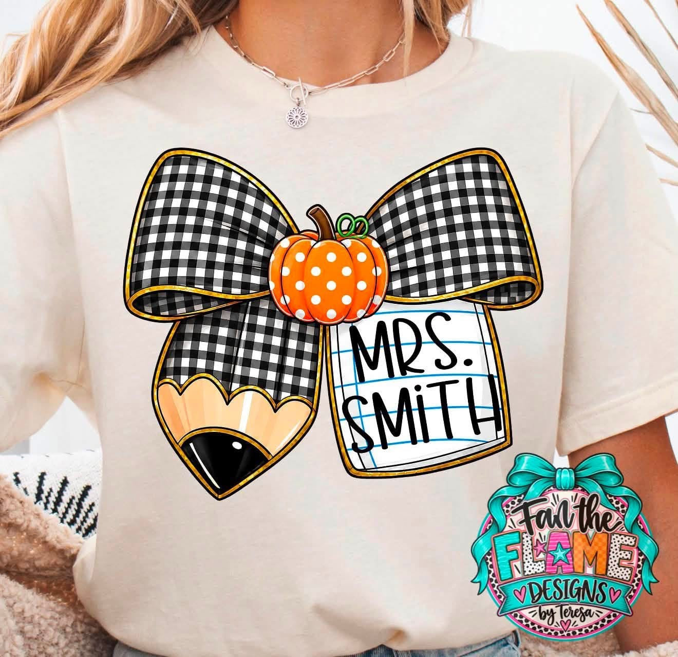 Halloween Teacher Bow