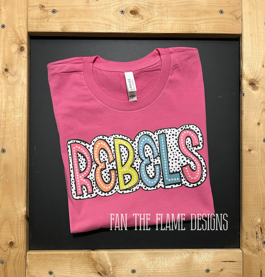 Rebels Colorful dotted team tee